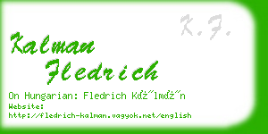 kalman fledrich business card